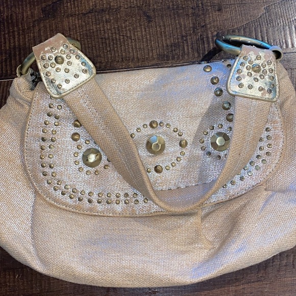 Franco Sarto gold metal studded boho purse - Picture 12 of 16